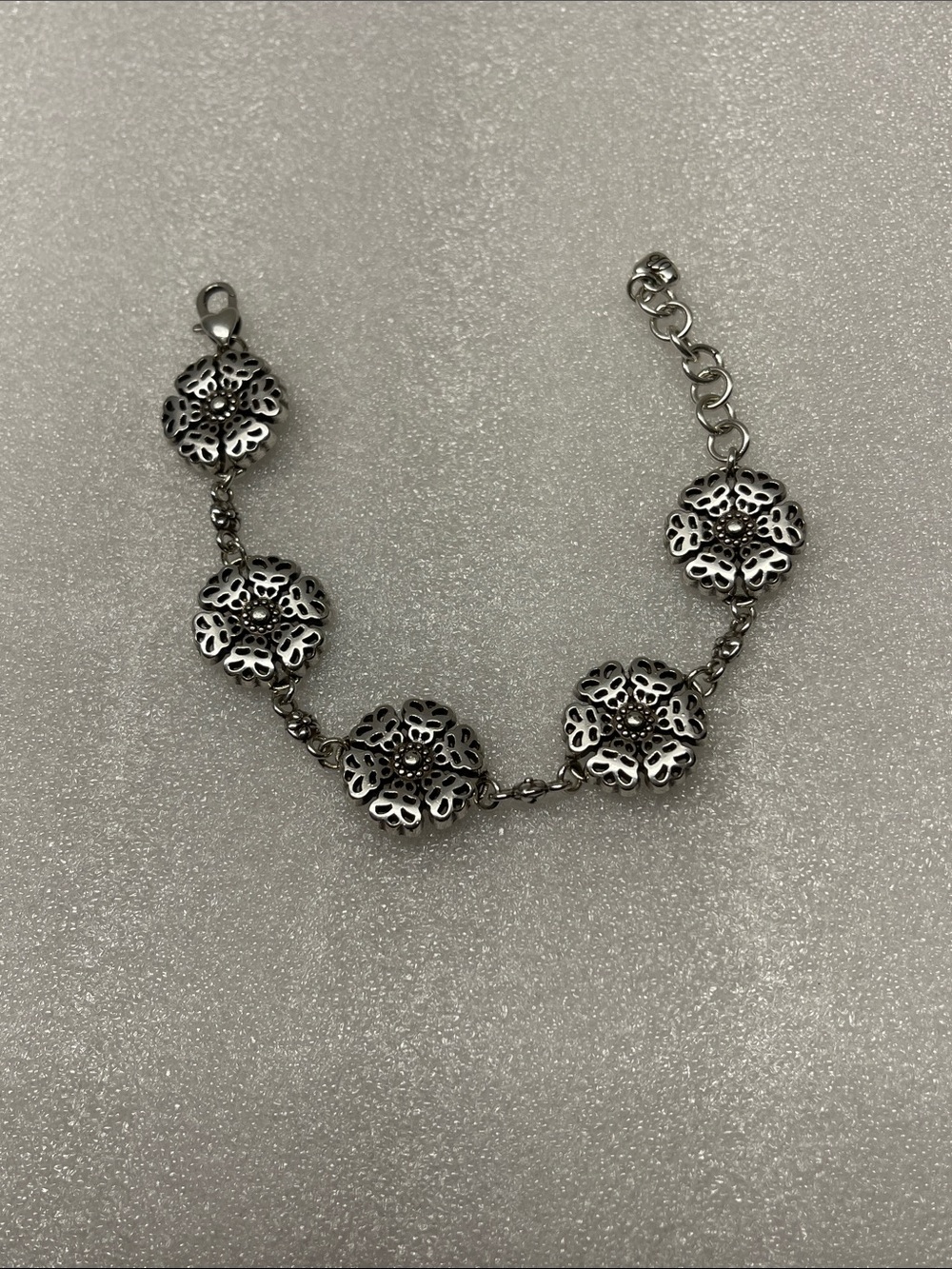 Brighton Silver Floral Medallion Bracelet